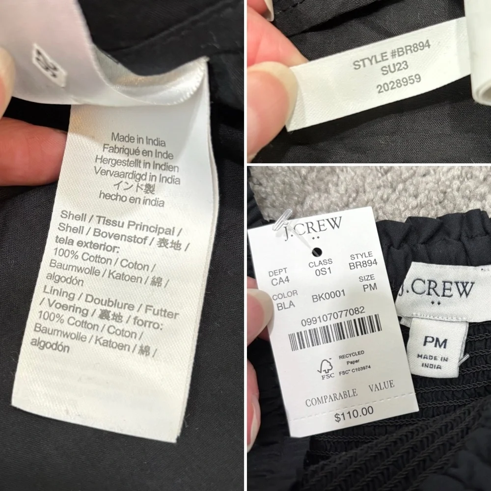 NWT J. Crew Factory Smocked Tiered Mini Dress Size PM Petite - Picture 6 of 12